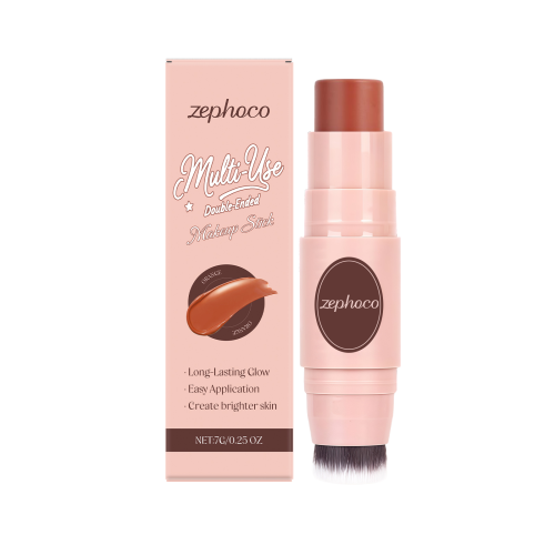 zephoco 橙色多用途双头彩妆棒 腮红款魅力红润肌肤立体光泽轻薄